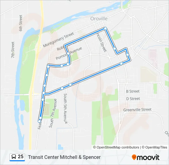25 Bus Line Map