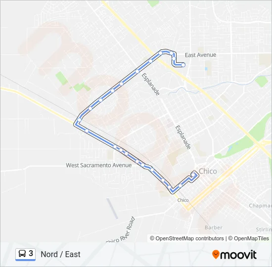 3 Bus Line Map