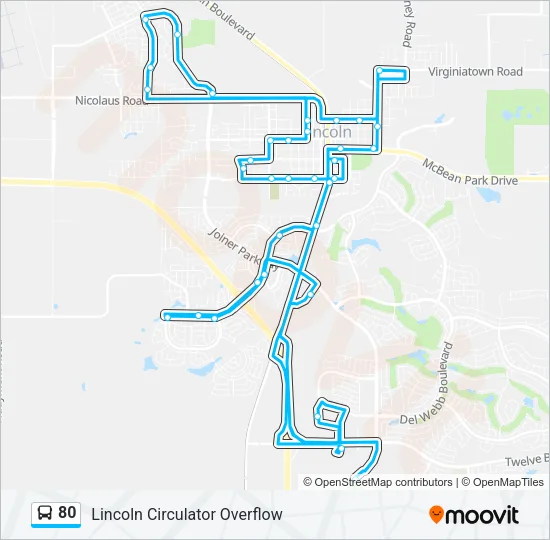 80 Bus Line Map