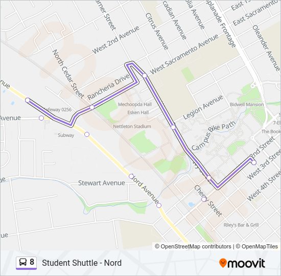 8 Bus Line Map