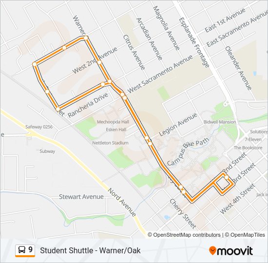 9 Bus Line Map