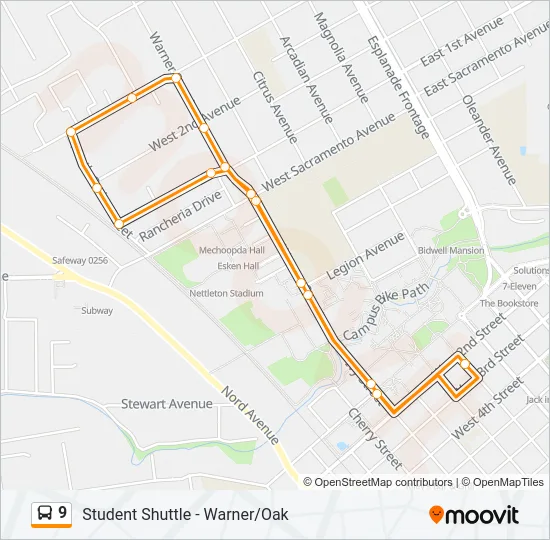 9 Bus Line Map