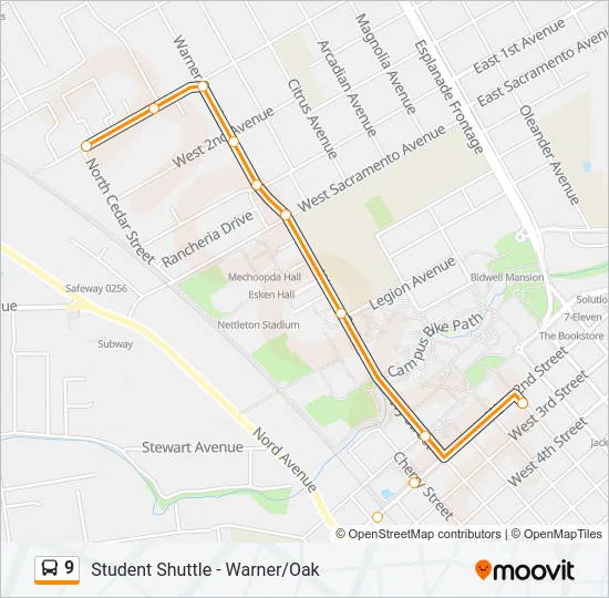 9 Bus Line Map
