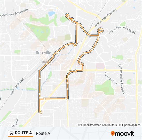 ROUTE A bus Line Map