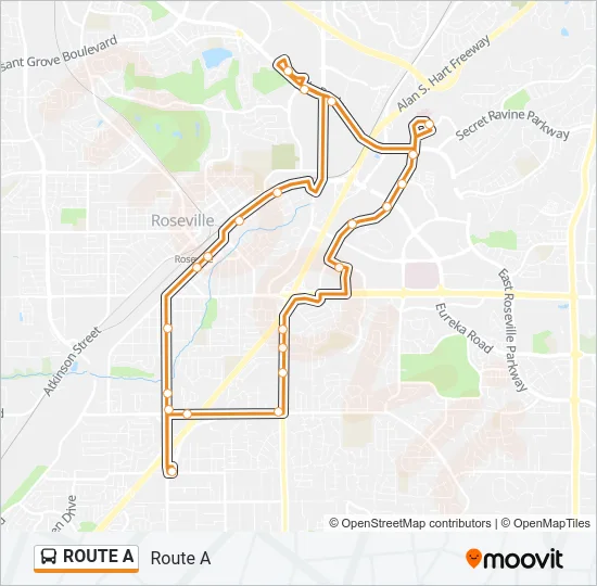 ROUTE A Bus Line Map