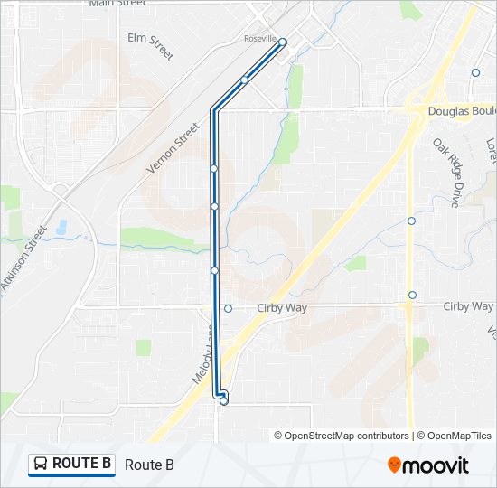 ROUTE B bus Line Map