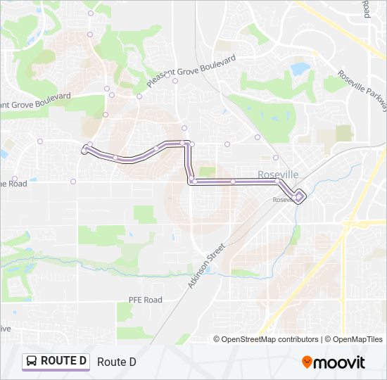 ROUTE D Bus Line Map