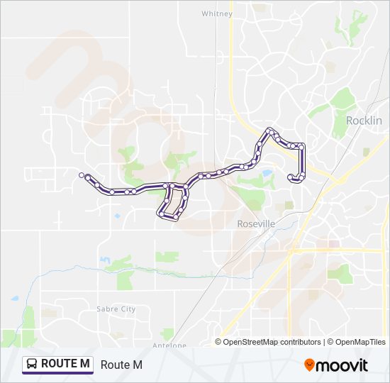 ROUTE M Bus Line Map