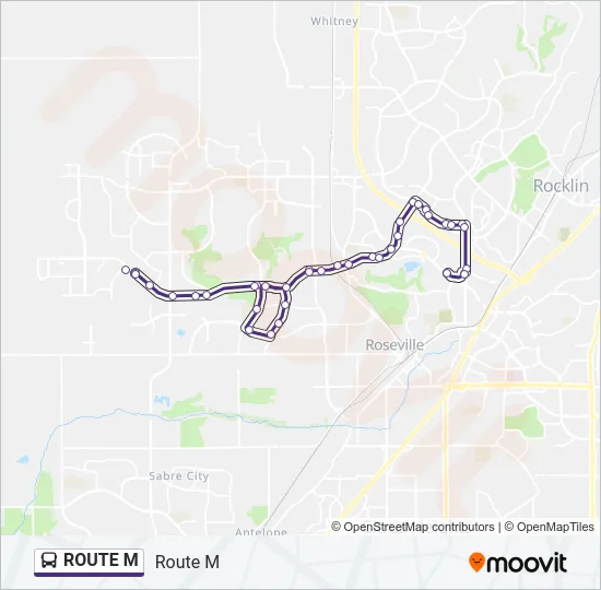 ROUTE M Bus Line Map