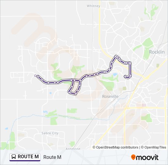 Mapa de ROUTE M de autobús