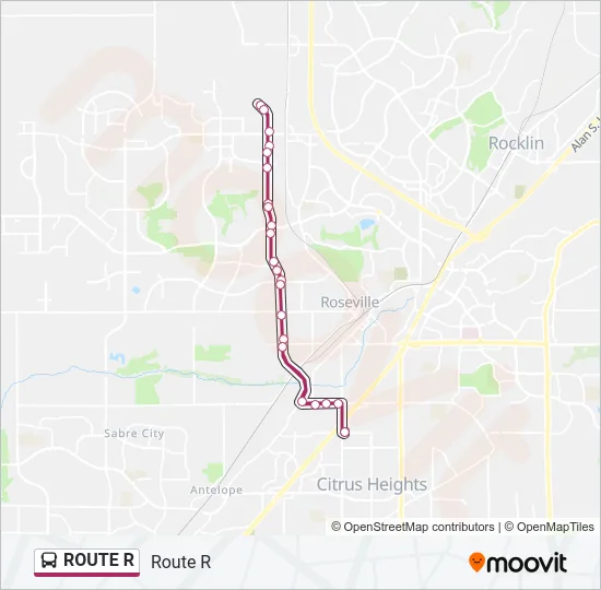 Mapa de ROUTE R de autobús