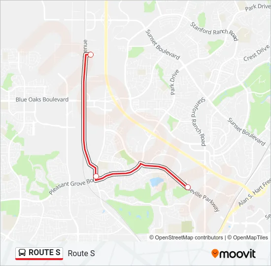 Mapa de ROUTE S de autobús