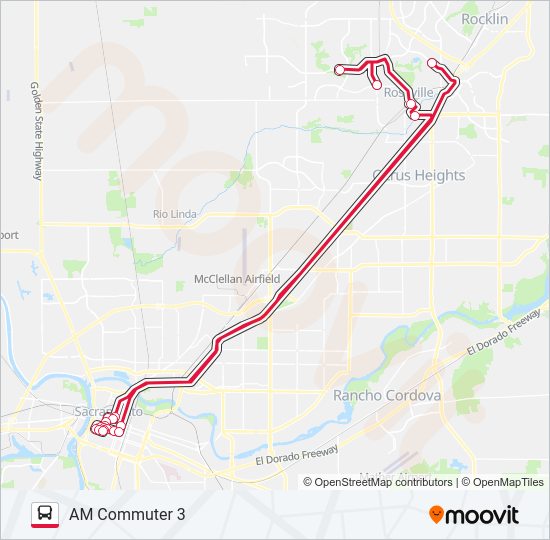 AM COMMUTER 3 Bus Line Map