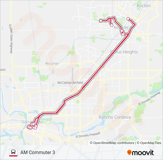 AM COMMUTER 3 Bus Line Map