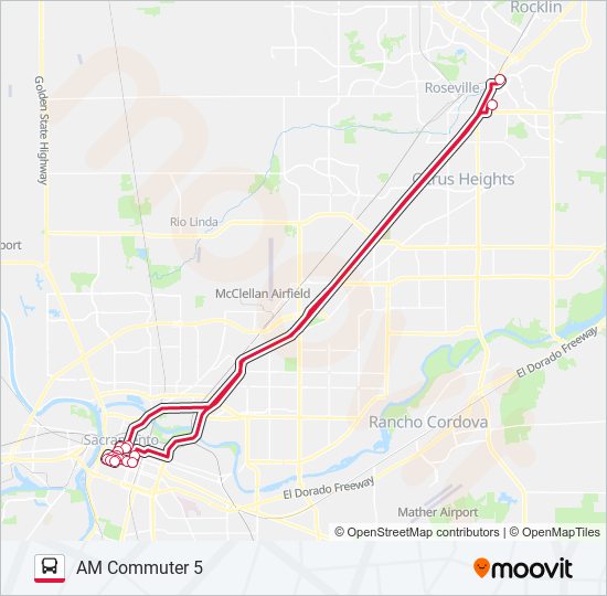 AM COMMUTER 5 bus Line Map