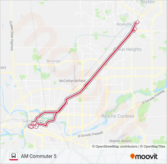 AM COMMUTER 5 Bus Line Map