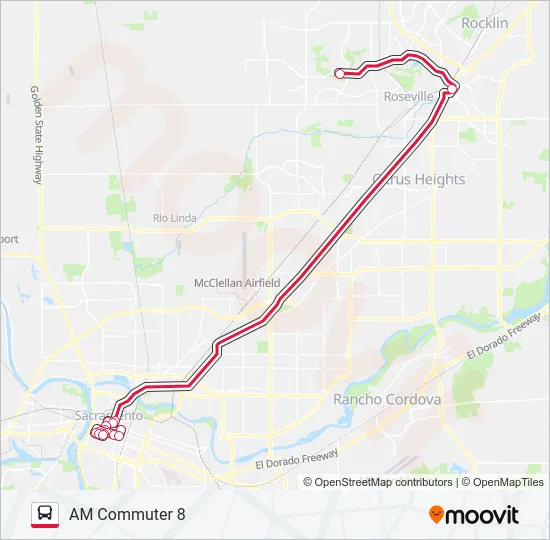 AM COMMUTER 8 Bus Line Map