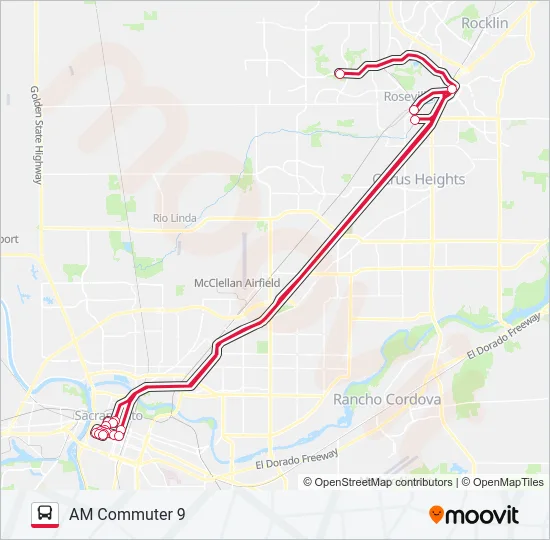 AM COMMUTER 9 Bus Line Map