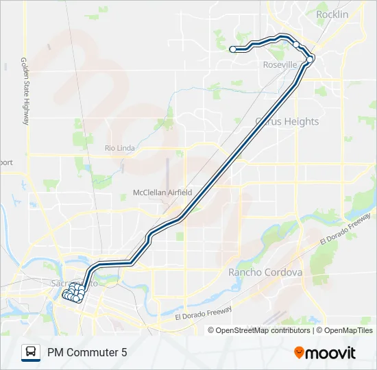 PM COMMUTER 5 Bus Line Map