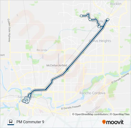 PM COMMUTER 9 Bus Line Map