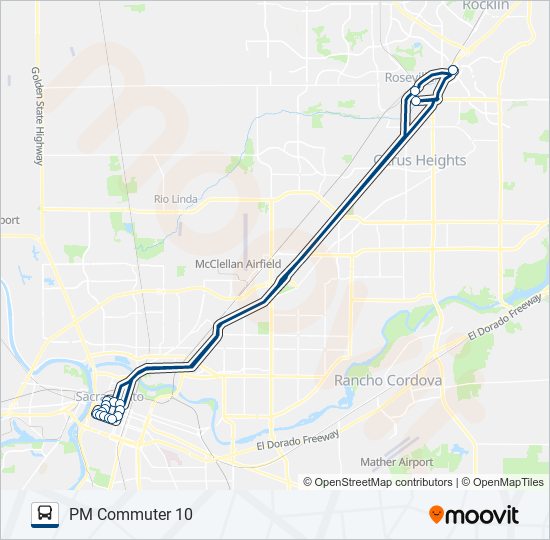 PM COMMUTER 10 bus Line Map