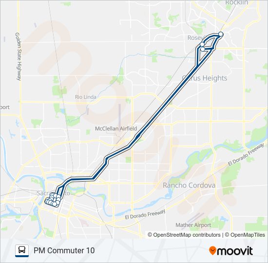 PM COMMUTER 10 Bus Line Map