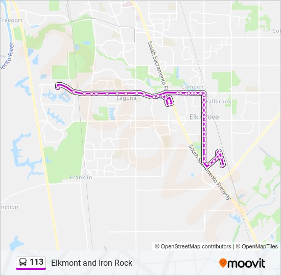 113 bus Line Map