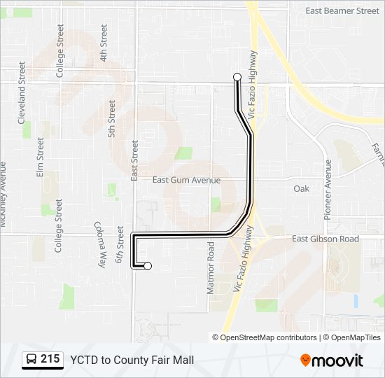 215 Bus Line Map