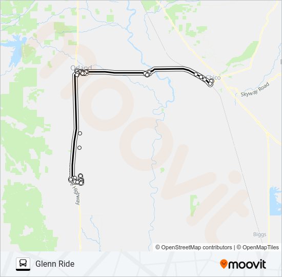 GLENN RIDE Bus Line Map