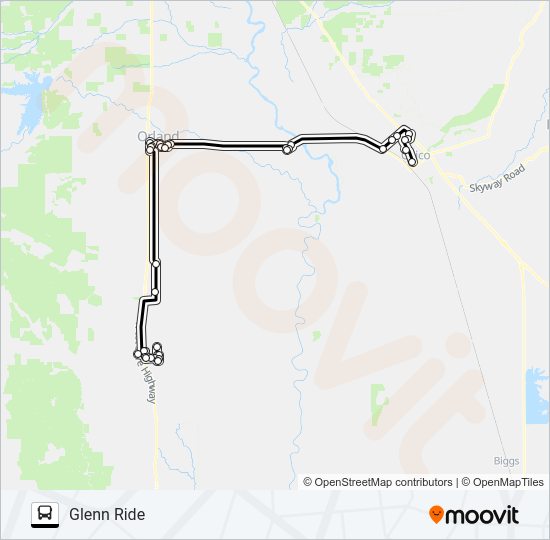 GLENN RIDE Bus Line Map