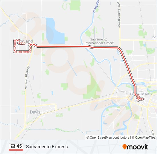 45 Bus Line Map