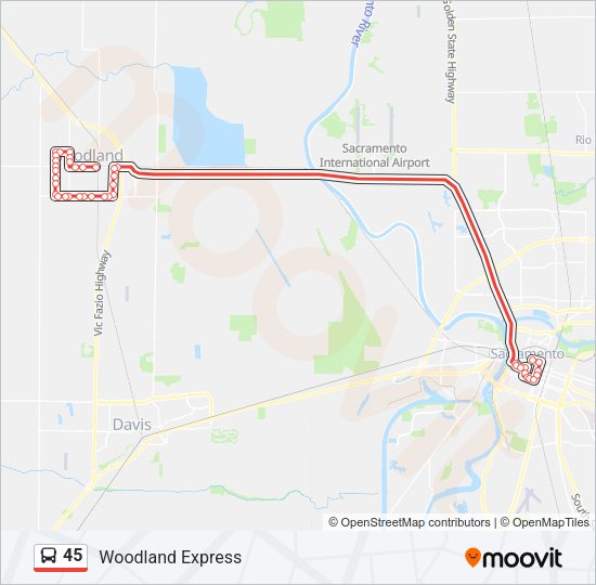 45 Bus Line Map