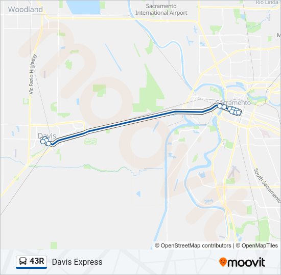 43R Bus Line Map