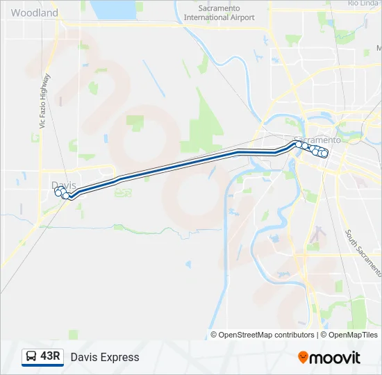 Mapa de 43R de autobús