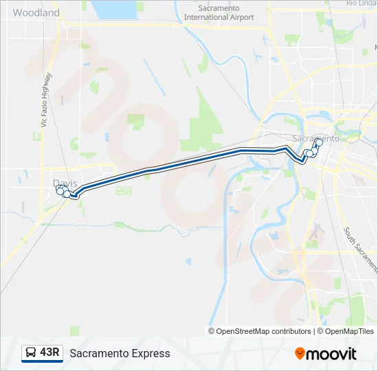 43R Bus Line Map