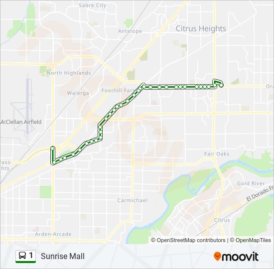 1 bus Line Map