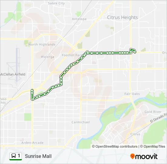 1 Bus Line Map