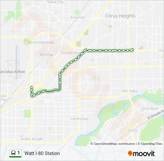 1 Bus Line Map