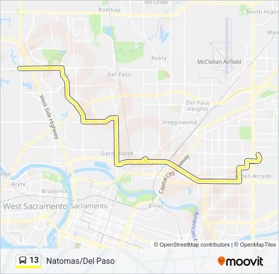 13 Bus Line Map
