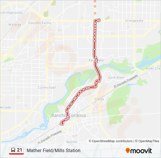21 Bus Line Map
