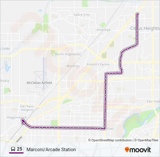 25 Bus Line Map