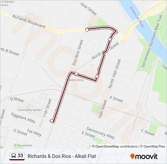 33 bus Line Map