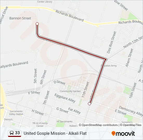 33 Bus Line Map