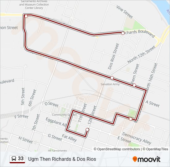 33 Bus Line Map