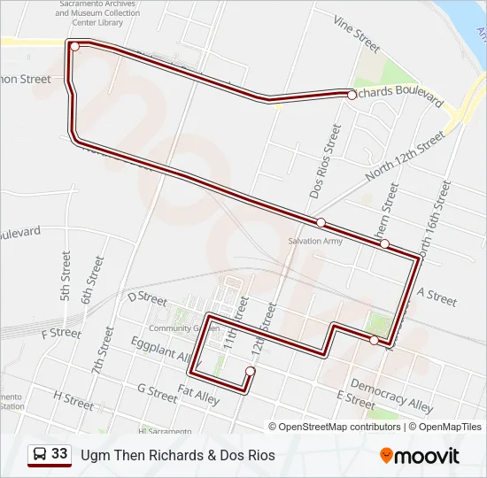 33 Bus Line Map