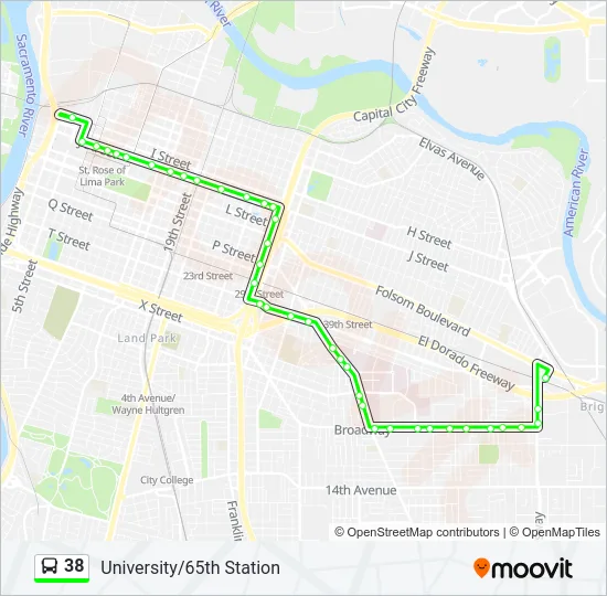 38 Bus Line Map