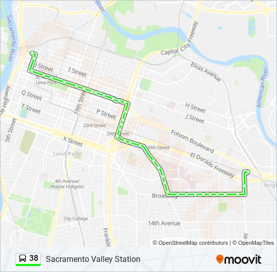 38 bus Line Map