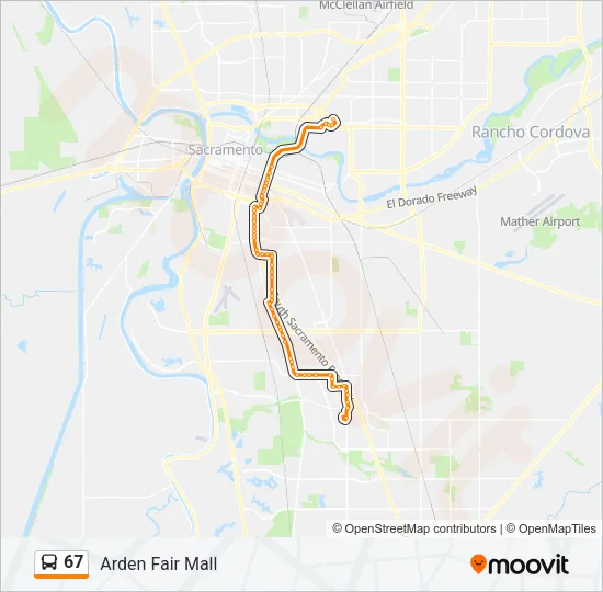 Mapa de 67 de autobús
