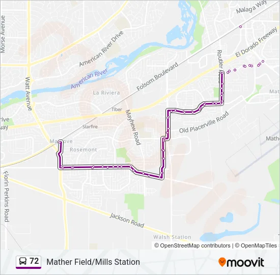 Mapa de 72 de autobús