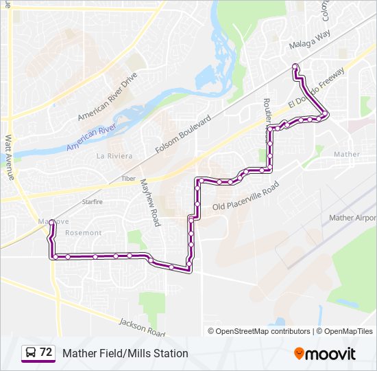 Mapa de 72 de autobús